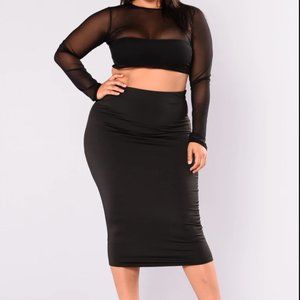 Fashion Nova Black Pencil Skirt Large
